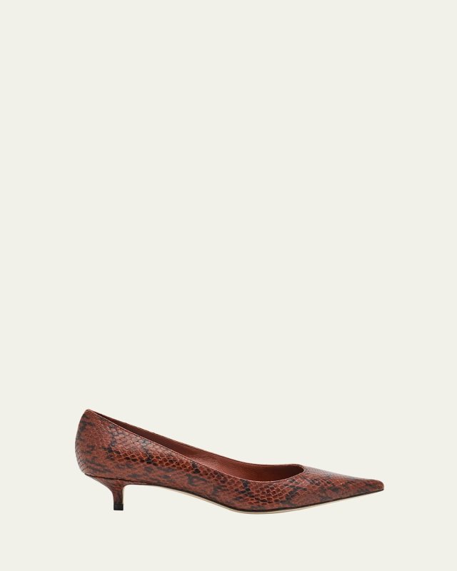 Amelia Snake-Printed Leather Pumps